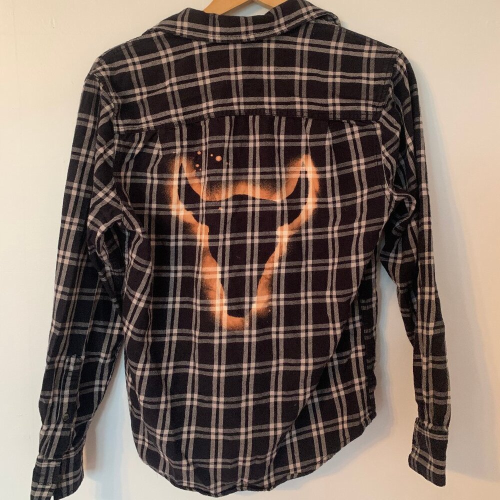 Black and White DIY Flannel Size Small